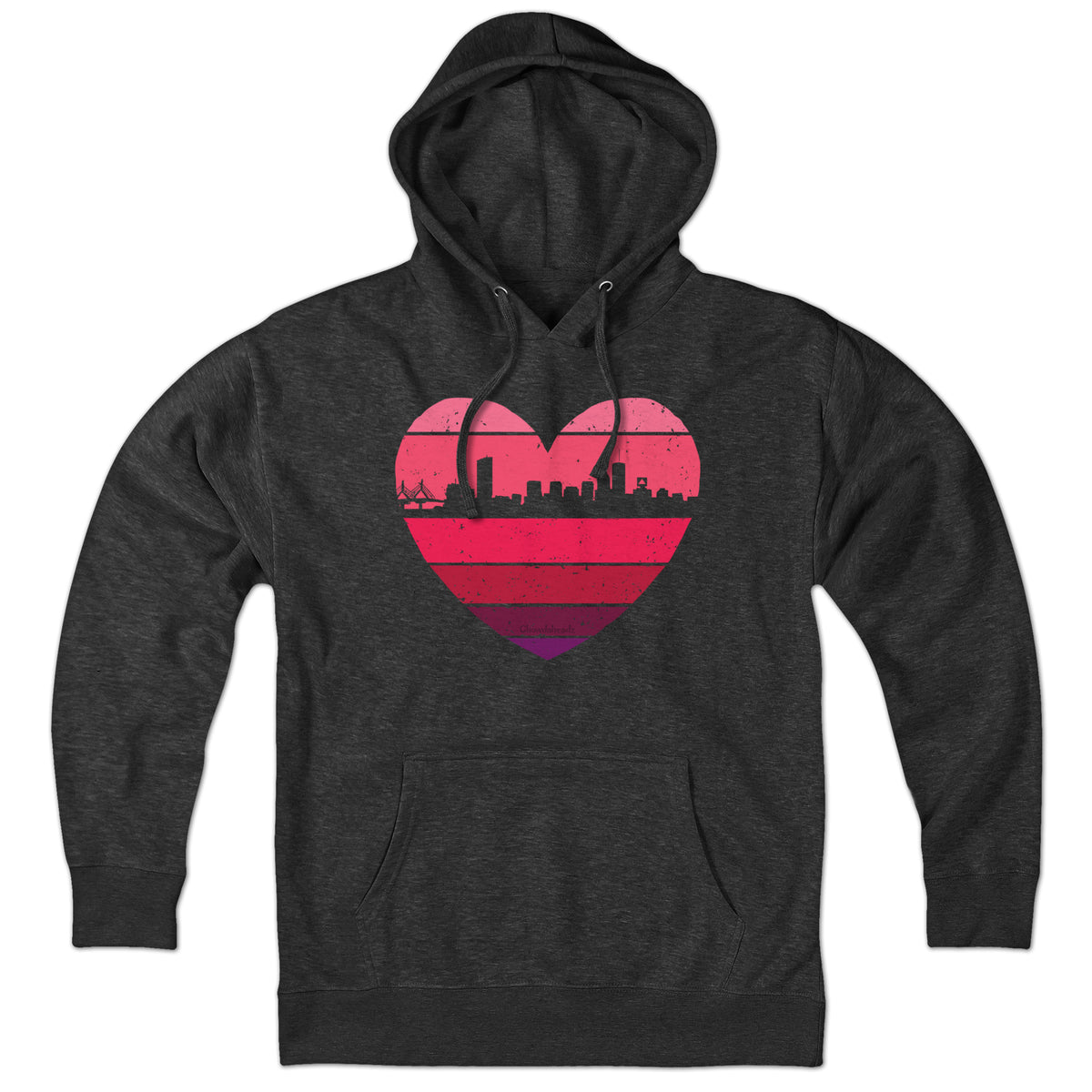Boston Heart Retro Skyline Hoodie - Chowdaheadz