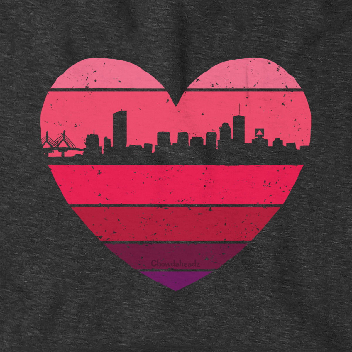 Boston Heart Retro Skyline Hoodie - Chowdaheadz