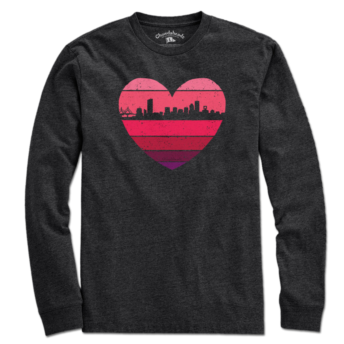 Boston Heart Retro Skyline T-Shirt - Chowdaheadz