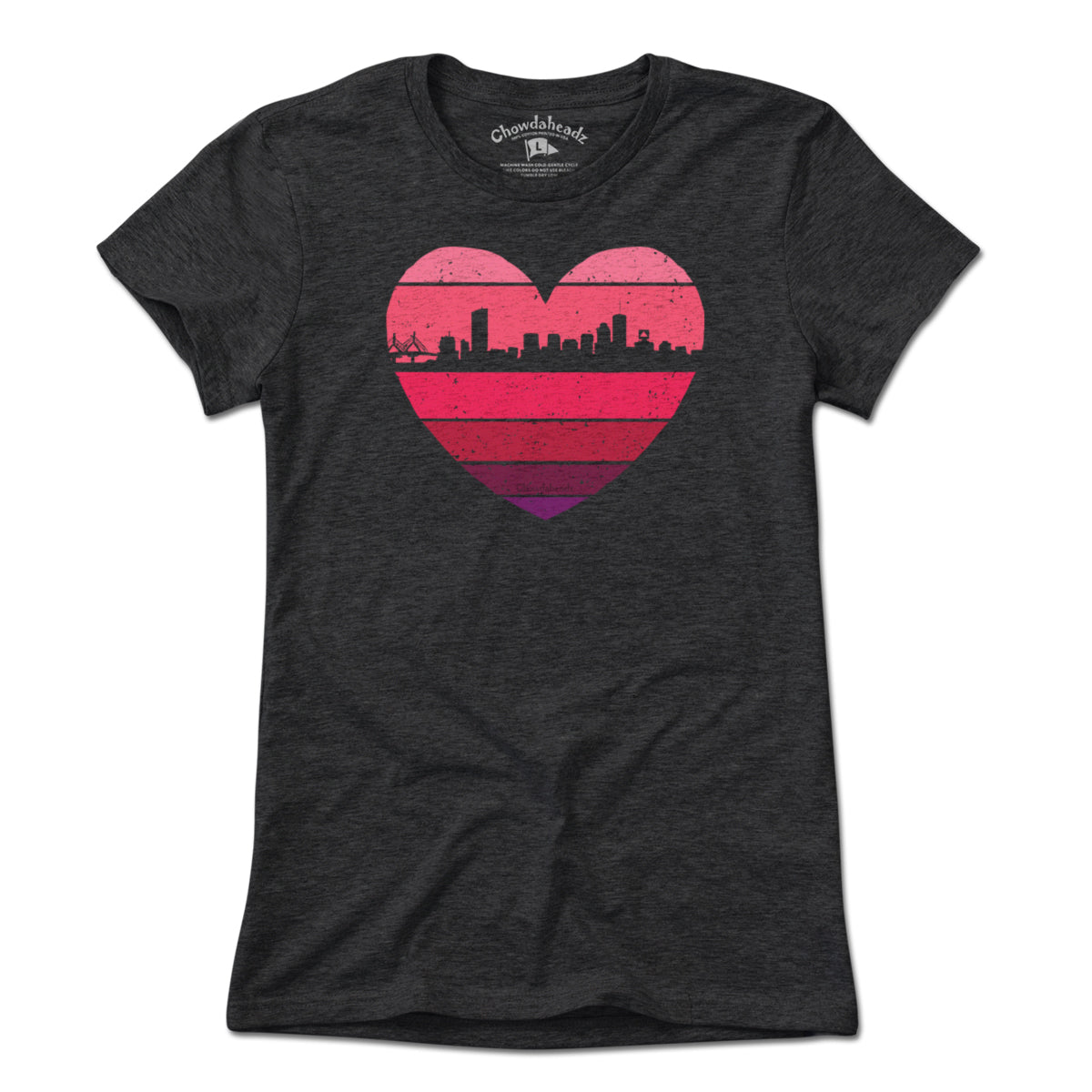 Boston Heart Retro Skyline T-Shirt - Chowdaheadz