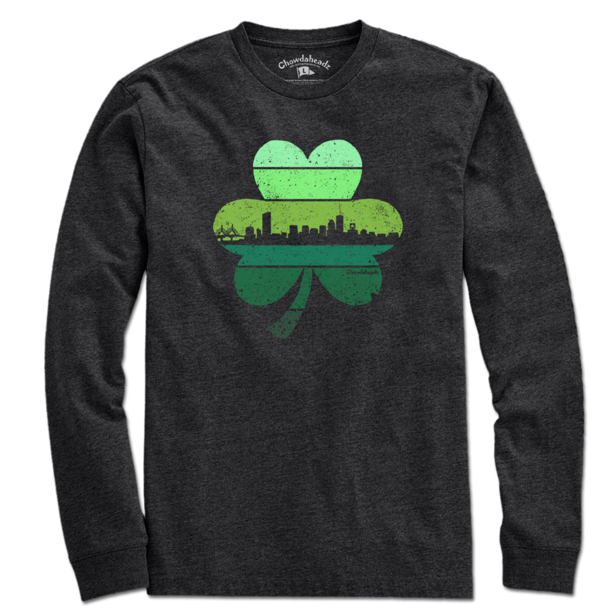 Boston Shamrock Retro Skyline T-Shirt - Chowdaheadz