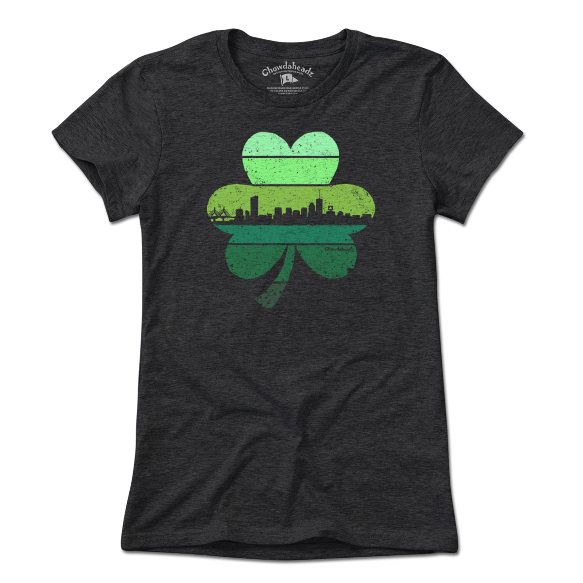 Boston Shamrock Retro Skyline T-Shirt - Chowdaheadz