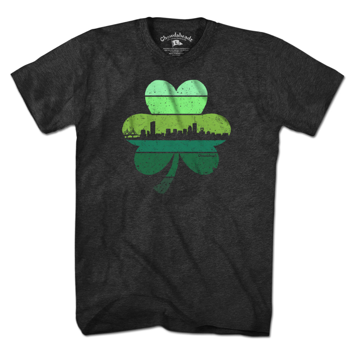 Boston Shamrock Retro Skyline T-Shirt - Chowdaheadz