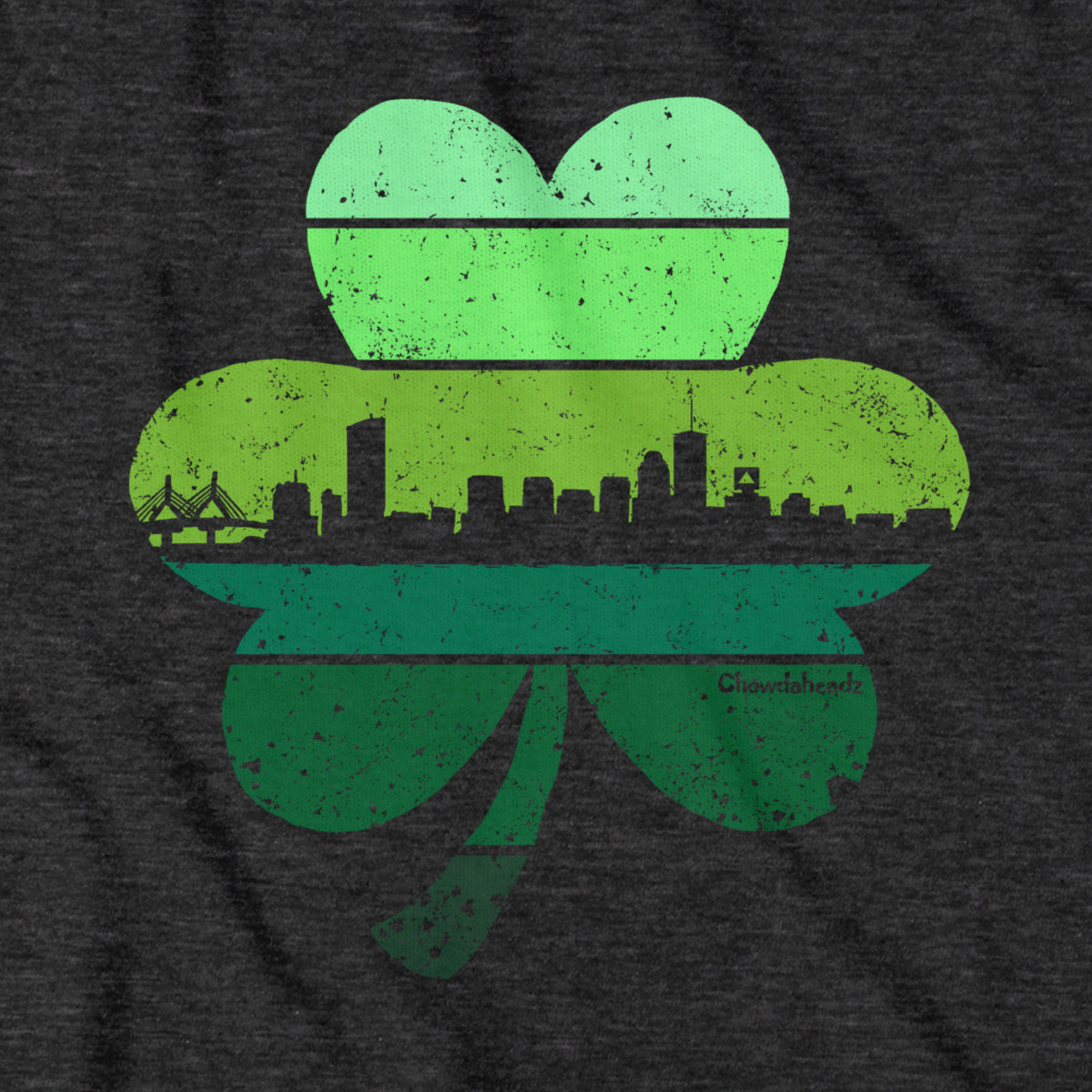 Boston Shamrock Retro Skyline T-Shirt - Chowdaheadz