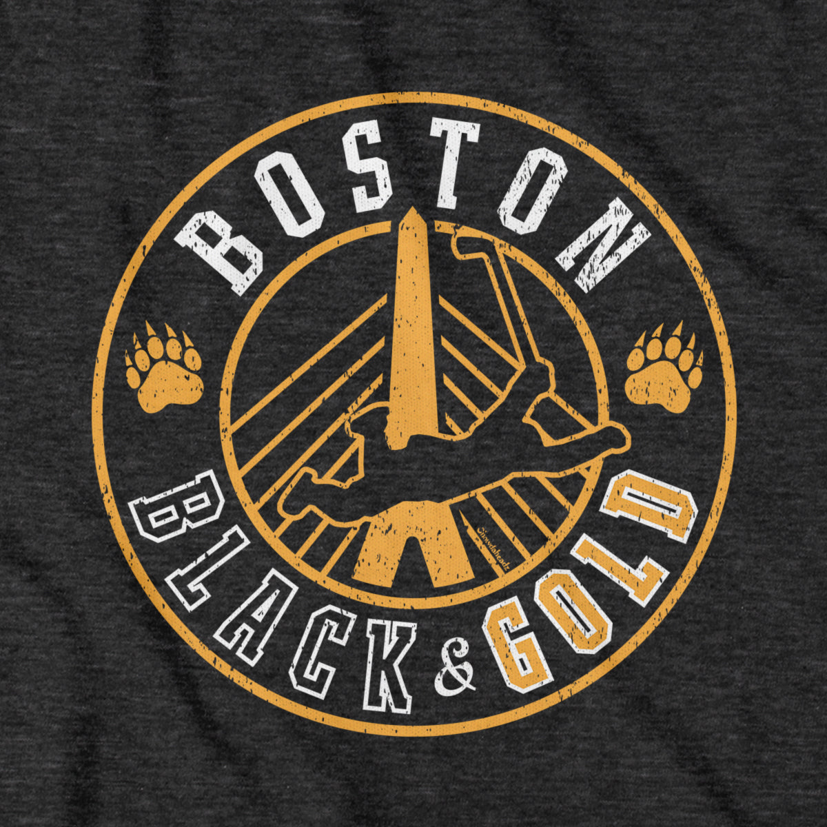 Boston Black & Gold Hockey Seal T-Shirt - Chowdaheadz