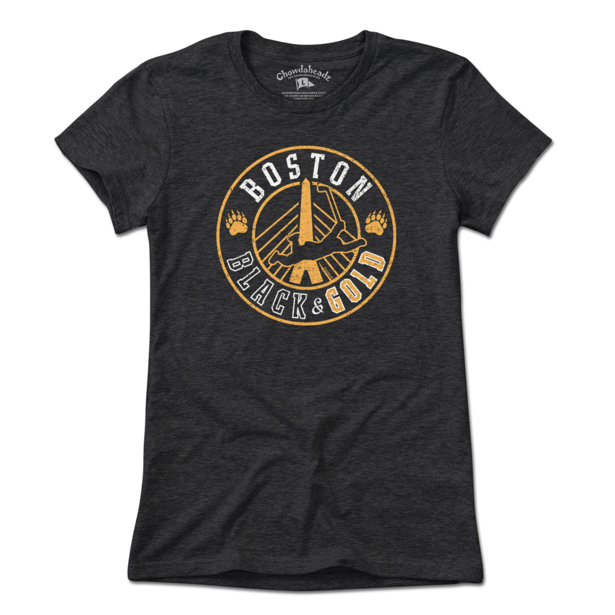 Boston Black & Gold Hockey Seal T-Shirt - Chowdaheadz