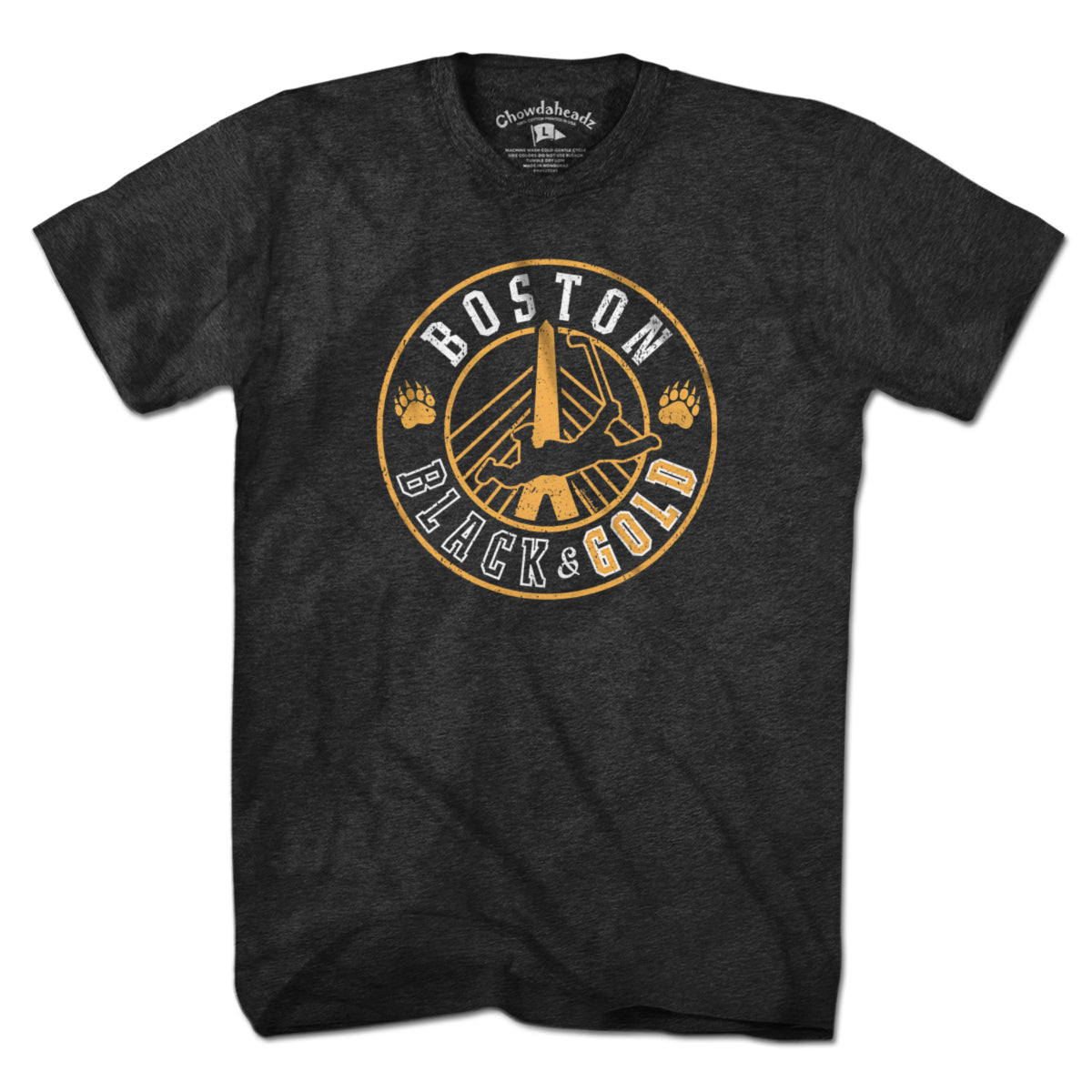 Boston Black & Gold Hockey Seal T-Shirt - Chowdaheadz