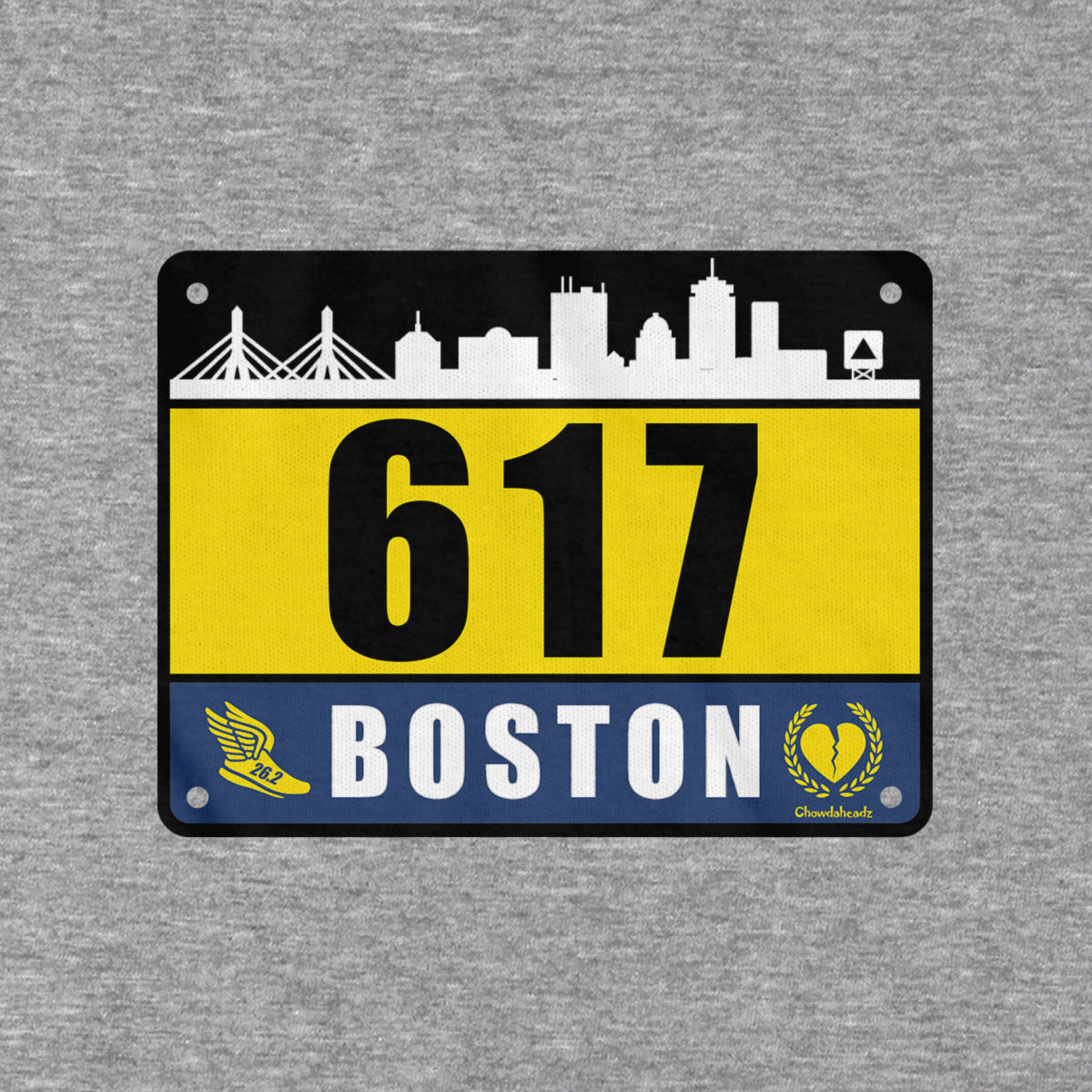 617 Boston Race Bib T-Shirt - Chowdaheadz