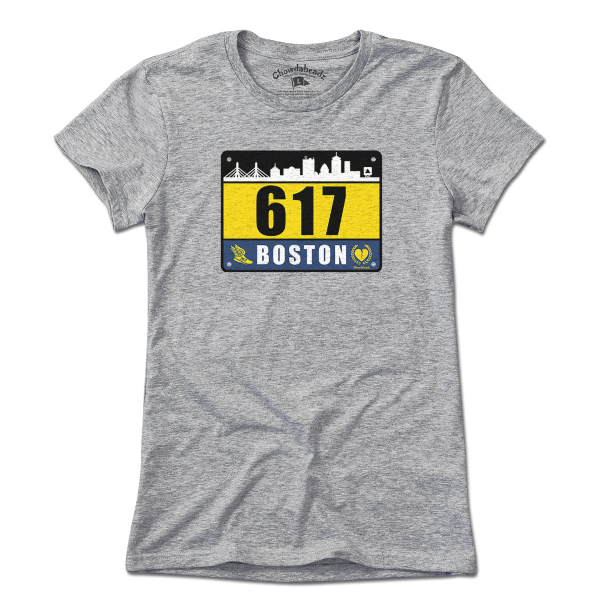 617 Boston Race Bib T-Shirt - Chowdaheadz
