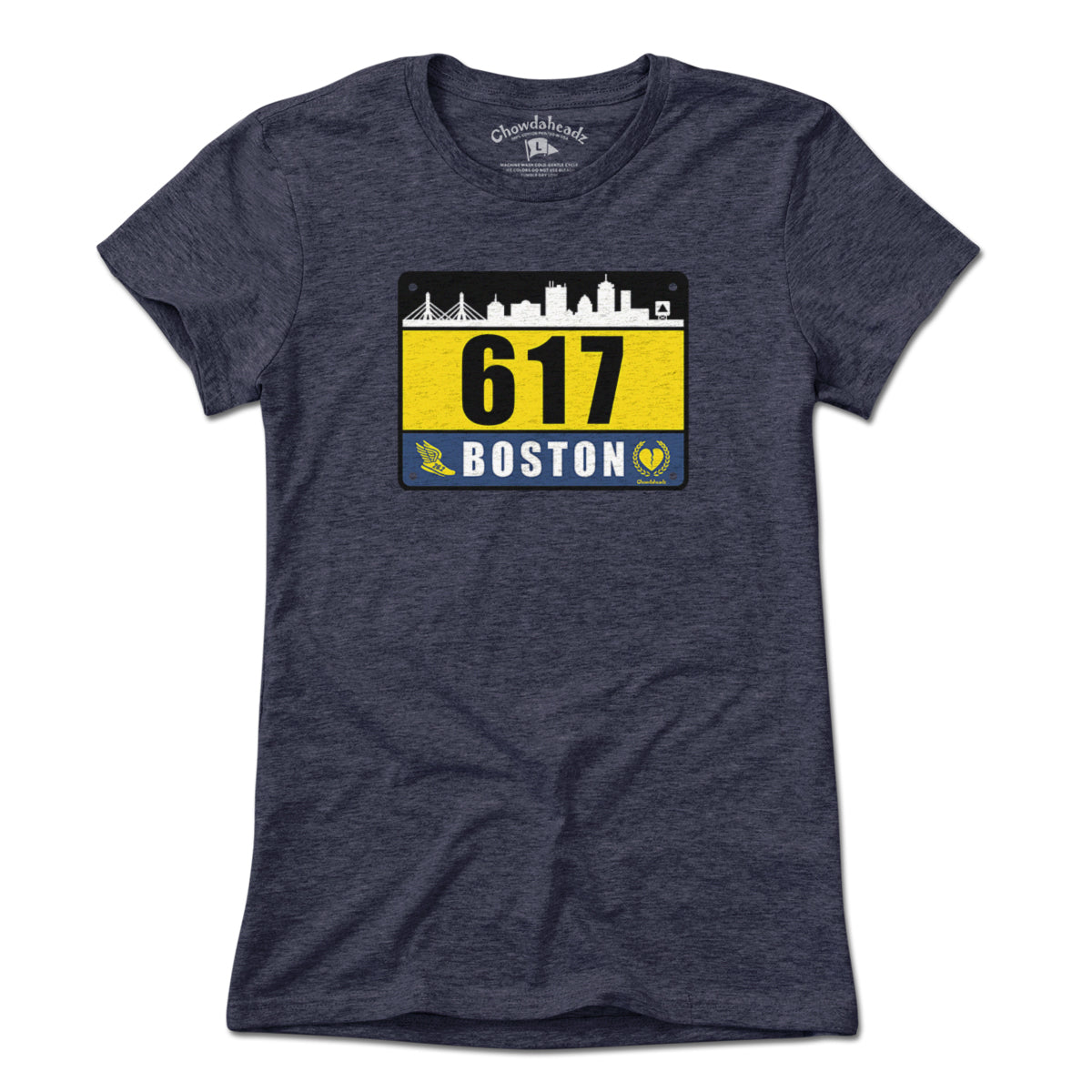 617 Boston Race Bib T-Shirt - Chowdaheadz