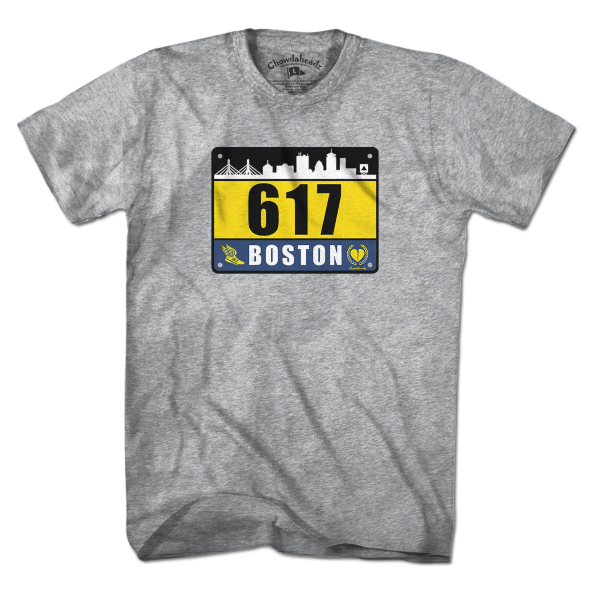 617 Boston Race Bib T-Shirt - Chowdaheadz