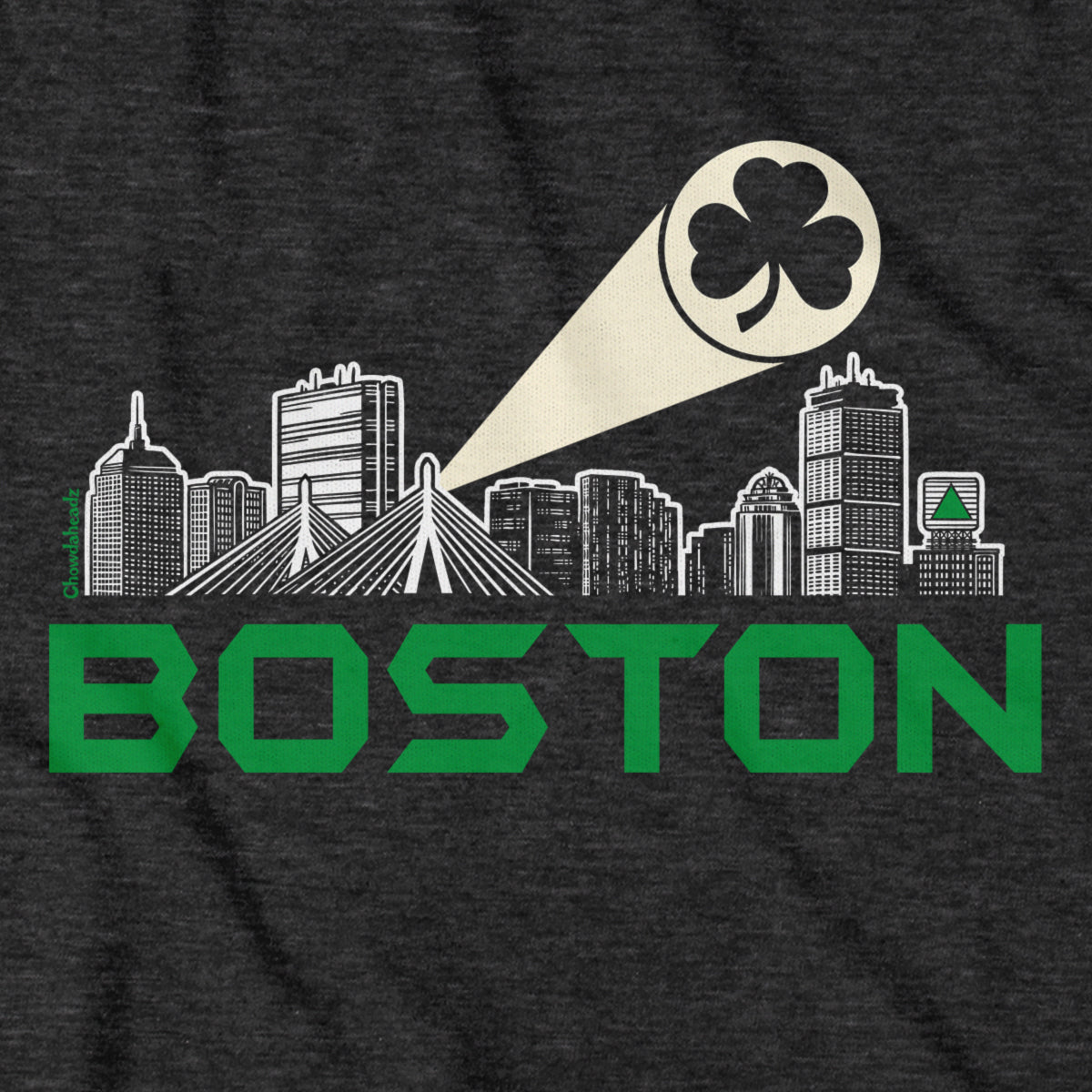 Boston Skyline Shamrock Signal Hoodie - Chowdaheadz