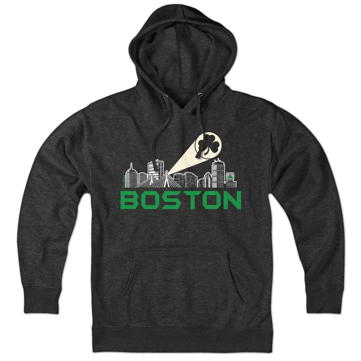 Boston Skyline Shamrock Signal Hoodie - Chowdaheadz
