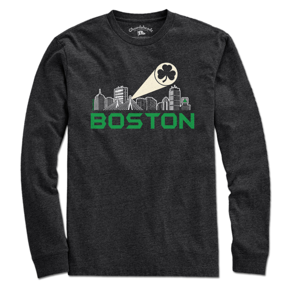Boston Skyline Shamrock Signal T-Shirt - Chowdaheadz