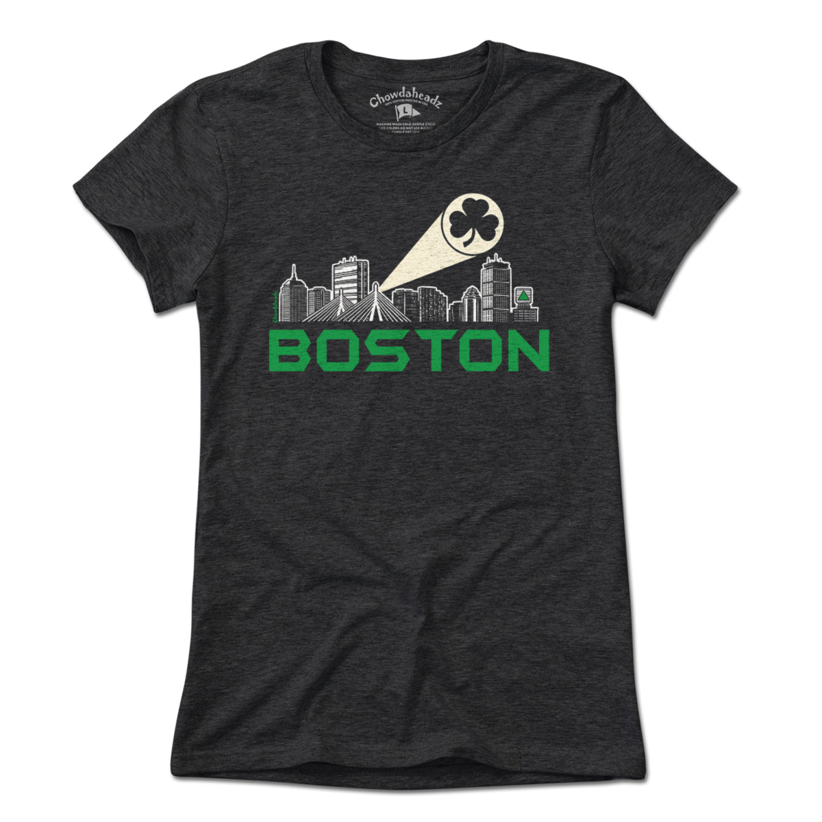 Boston Skyline Shamrock Signal T-Shirt - Chowdaheadz