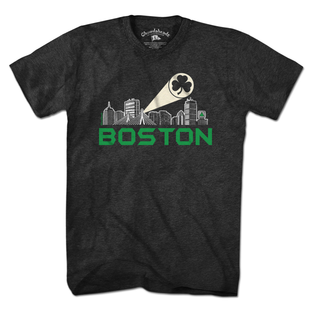 Boston Skyline Shamrock Signal T-Shirt - Chowdaheadz