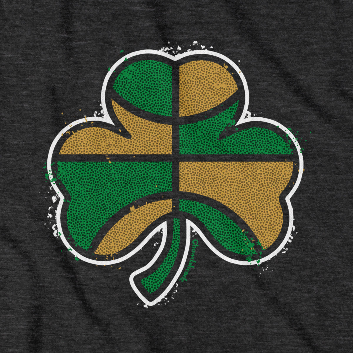 Green And Gold Basketball Shamrock T-Shirt - Chowdaheadz