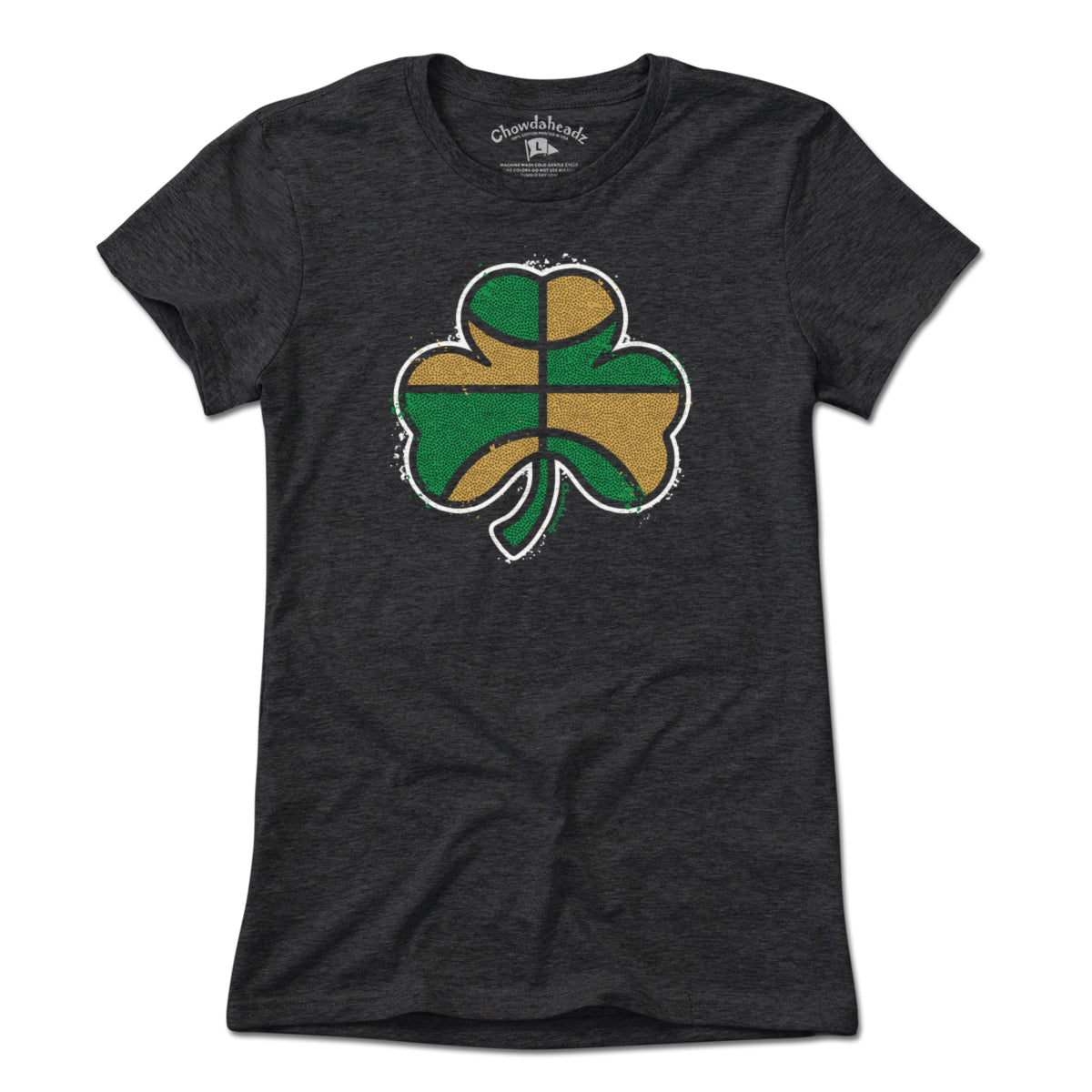 Green And Gold Basketball Shamrock T-Shirt - Chowdaheadz