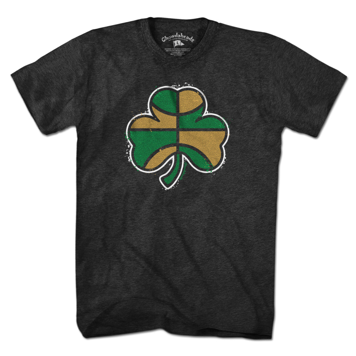 Green And Gold Basketball Shamrock T-Shirt - Chowdaheadz