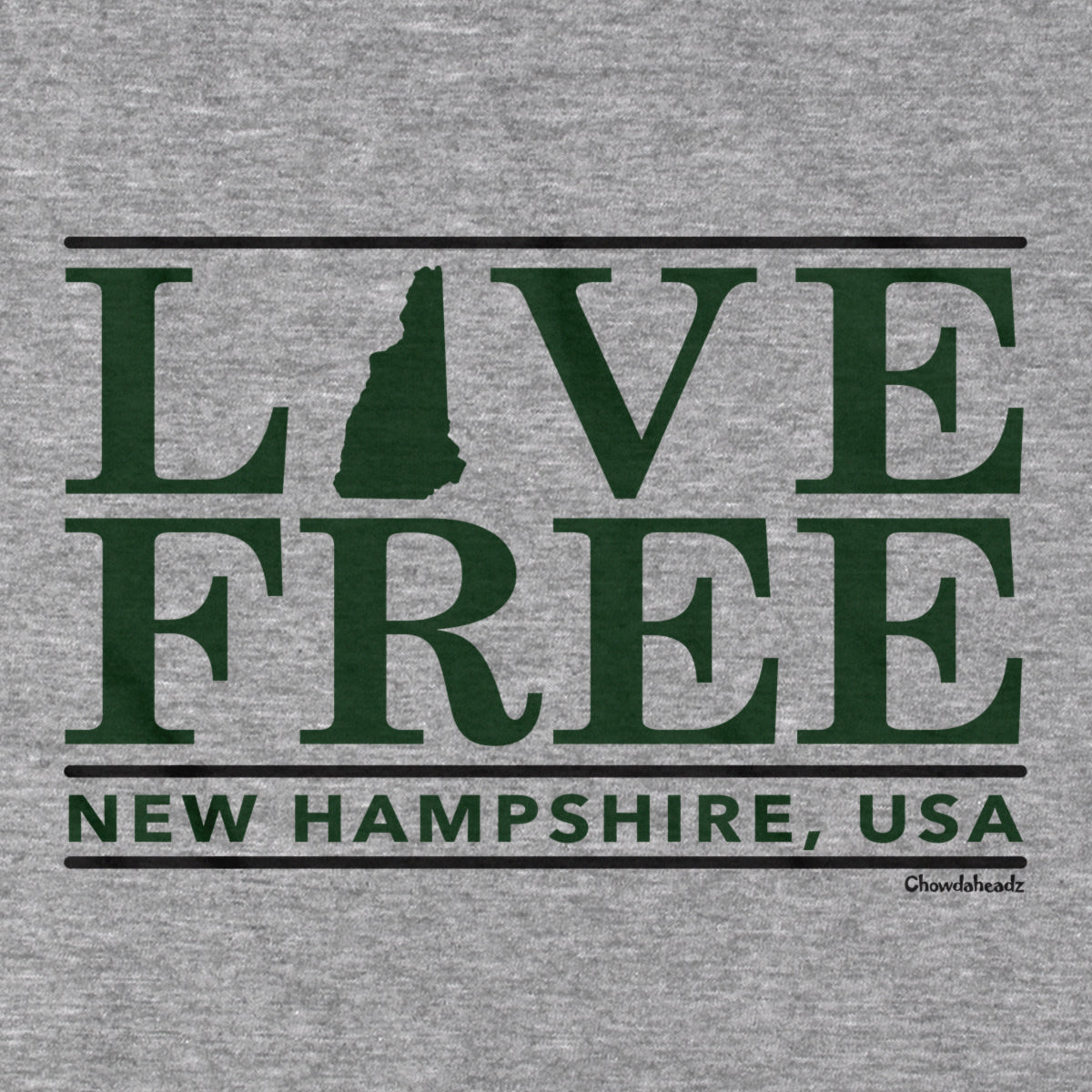 Live Free New Hampshire Bar T-Shirt - Chowdaheadz