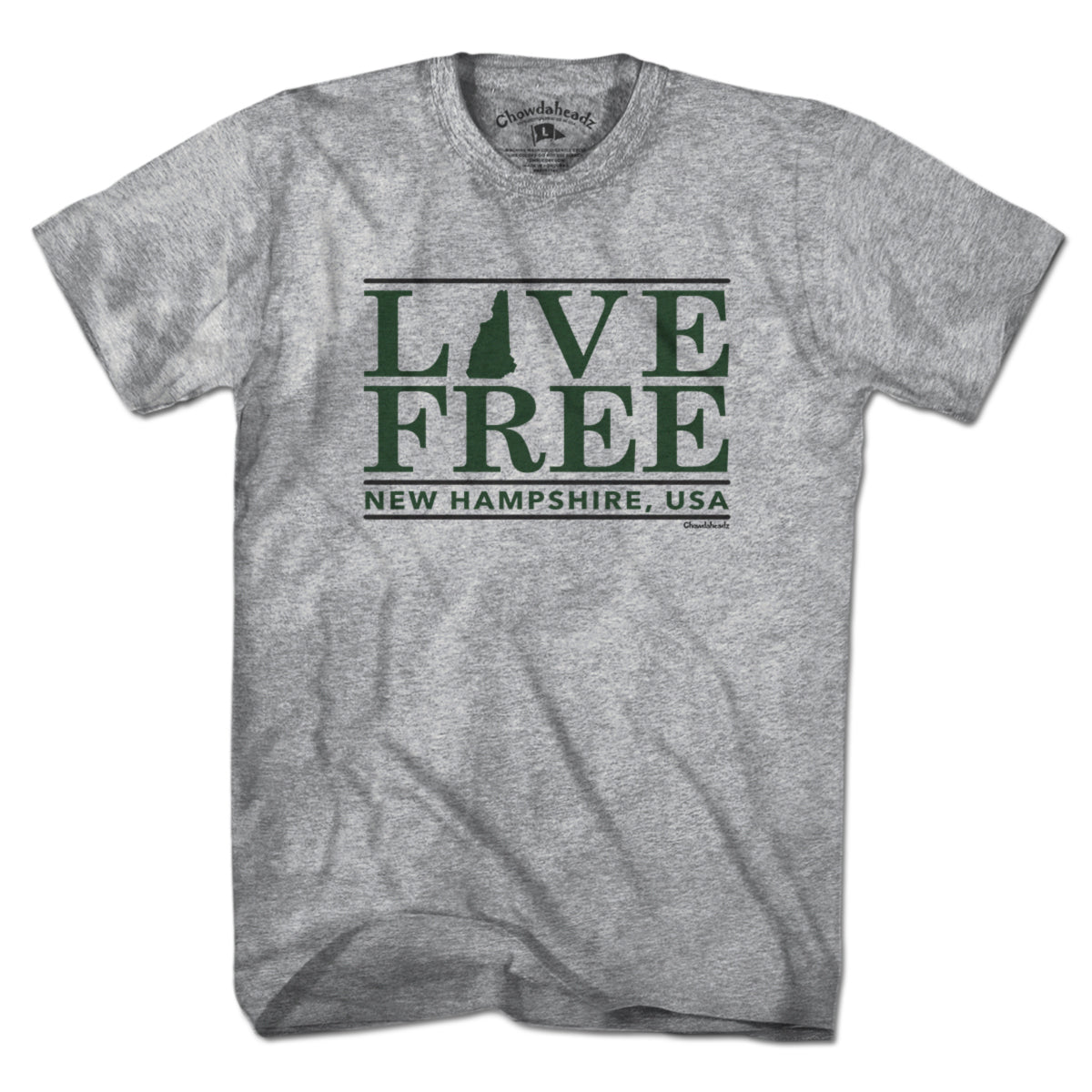 Live Free New Hampshire Bar T-Shirt - Chowdaheadz