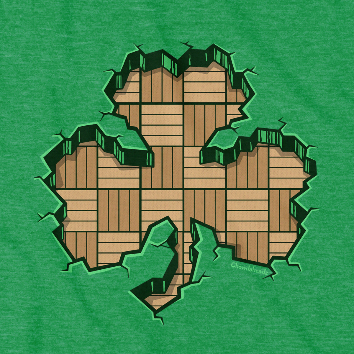 Smashed Shamrock Parquet T-Shirt - Chowdaheadz