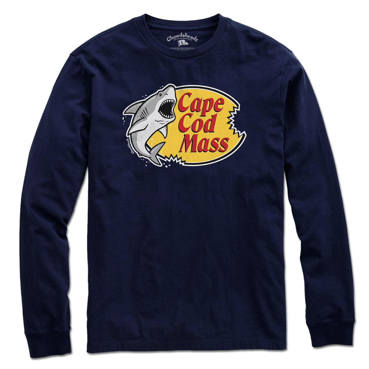 Cape Cod Mass Shark Logo T-Shirt - Chowdaheadz