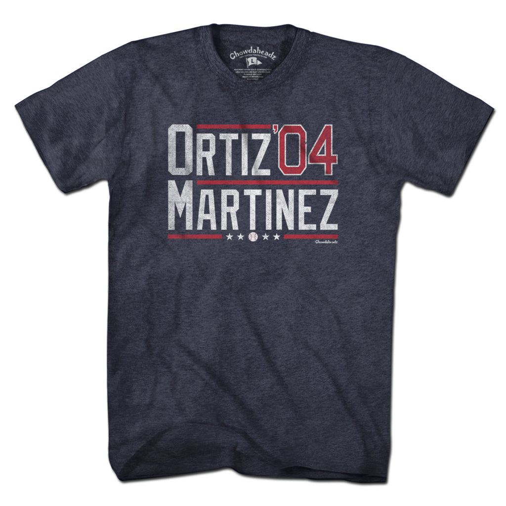 Ortiz Martinez '04 T-Shirt — men's tee flat lay in Heather Blue
