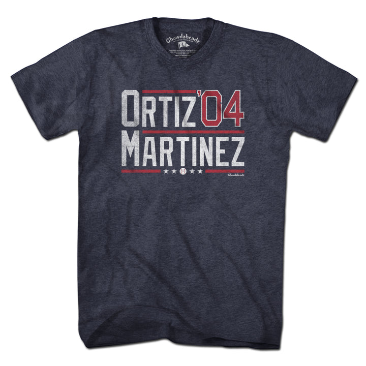 Ortiz Martinez '04 T-Shirt — men's tee flat lay in Heather Blue