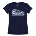Wicked Patriotic USA Logo ladies tee in navy — women's cut Boston patriotic graphic