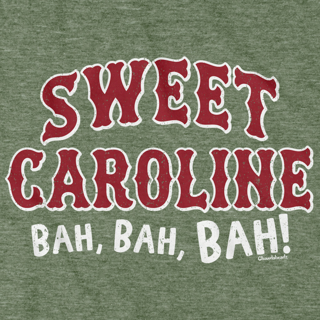 Sweet Caroline Baseball Arch T-Shirt — graphic detail in Military Green