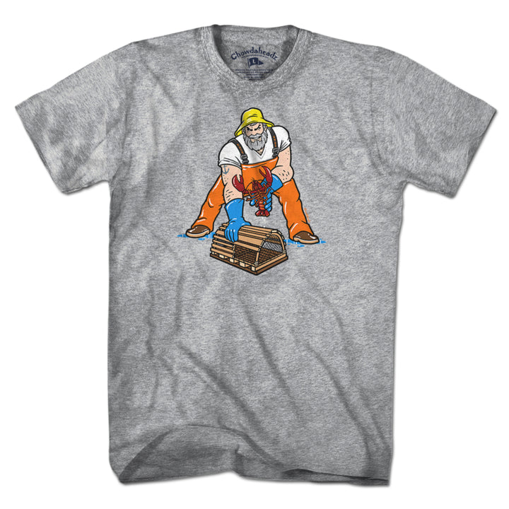 Three Point Stance Lobsterman T-Shirt - Chowdaheadz