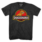 Saugusaurus Orange Dinosaur Logo T-Shirt