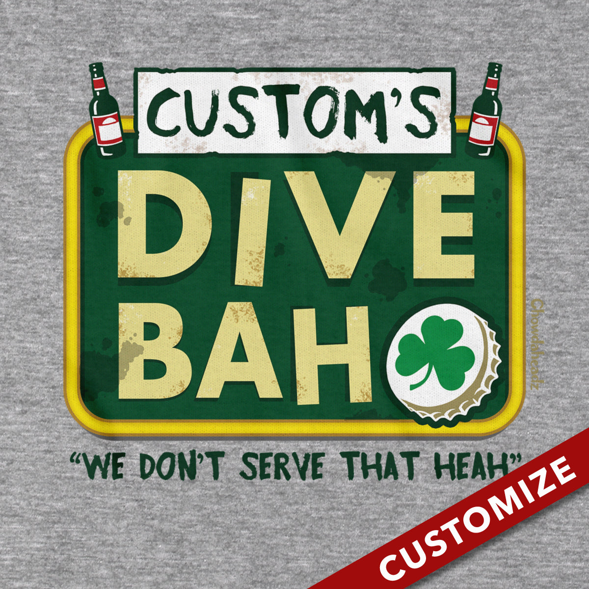 Custom Name's Dive Bah T-Shirt - Chowdaheadz