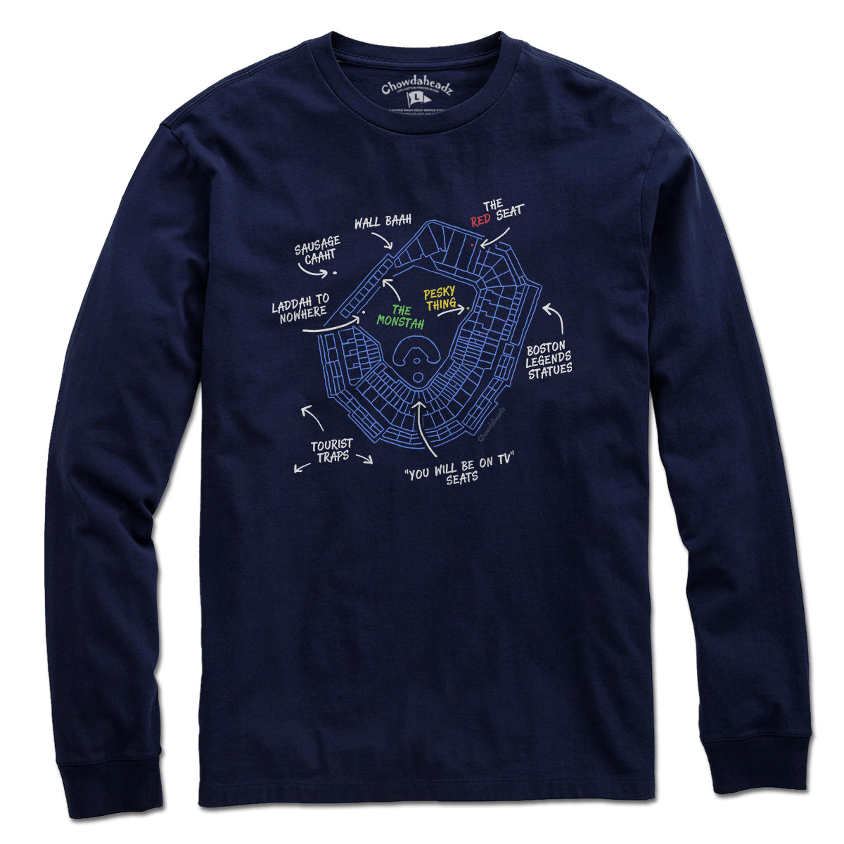 Boston's Ballpaahk Map T-Shirt - Chowdaheadz