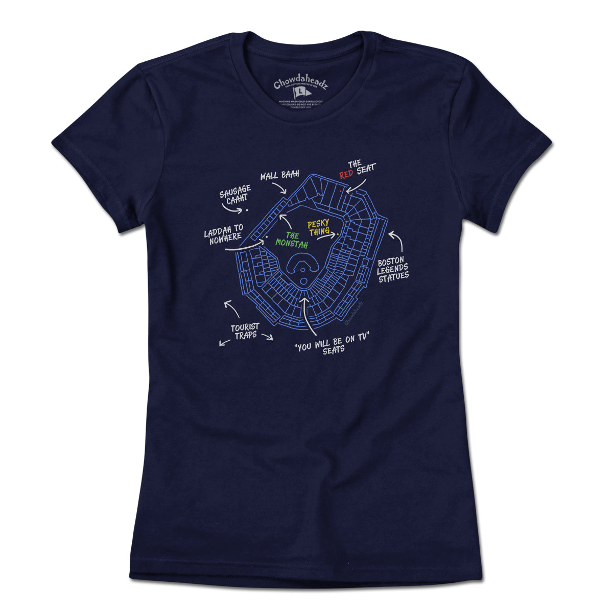 Boston's Ballpaahk Map T-Shirt - Chowdaheadz