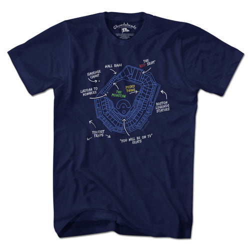 Boston's Ballpaahk Map T-Shirt - Chowdaheadz