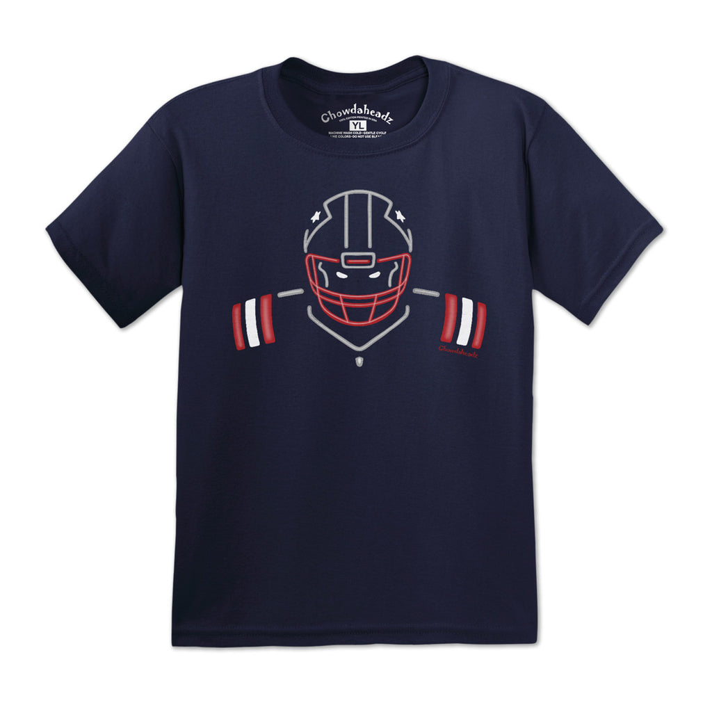 Neon New England Football Youth T-Shirt - Chowdaheadz