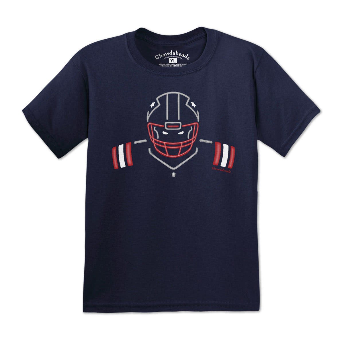 Neon New England Football Youth T-Shirt - Chowdaheadz