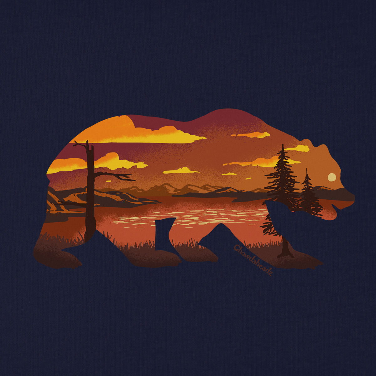 Lakeside Bear Silhouette Youth Hoodie - Chowdaheadz