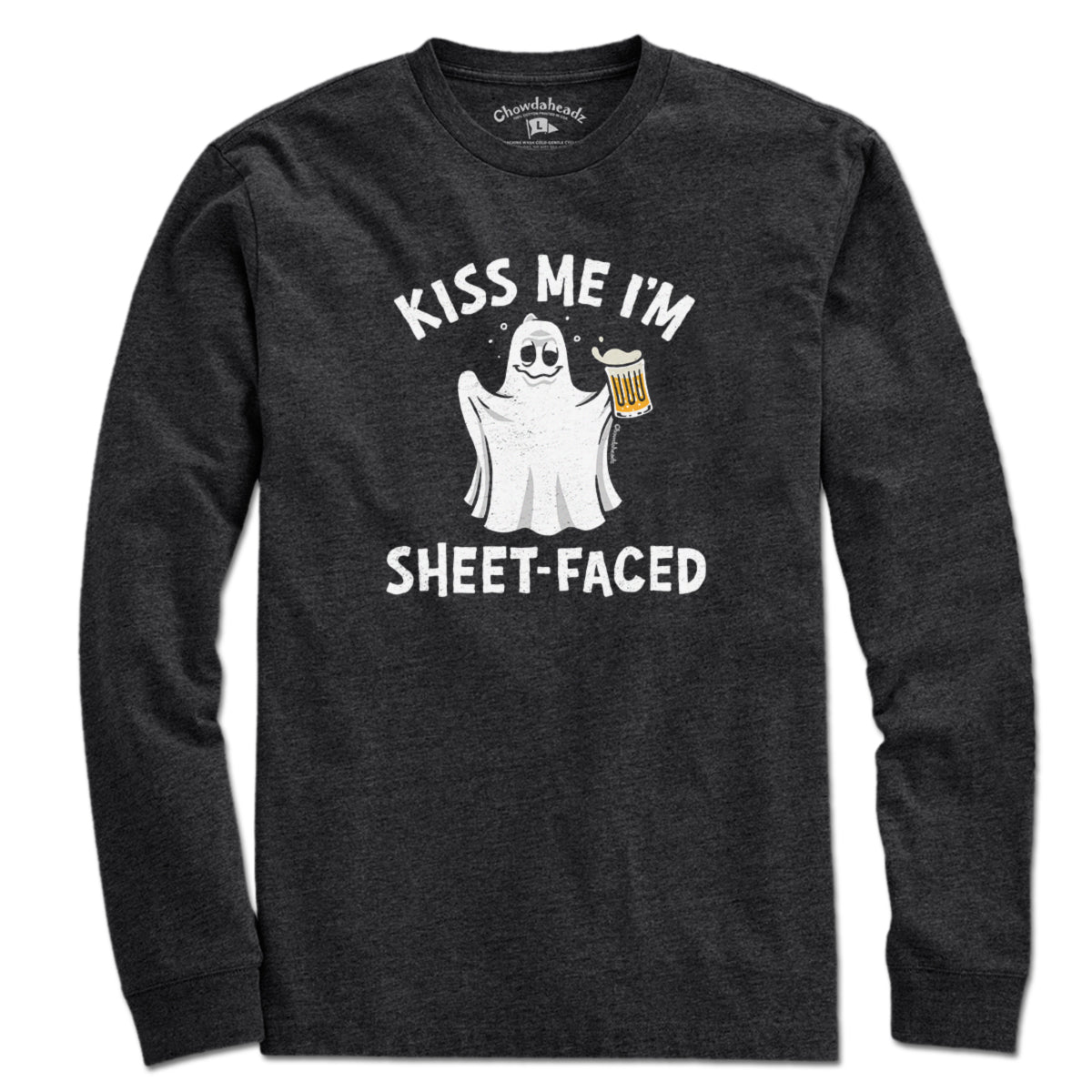 Kiss Me I'm Sheet-Faced Ghost T-Shirt - Chowdaheadz
