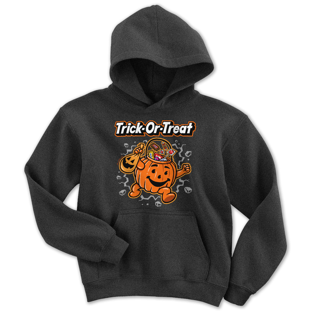 Trick-Or-Treat Pumpkin Man Youth Hoodie - Chowdaheadz