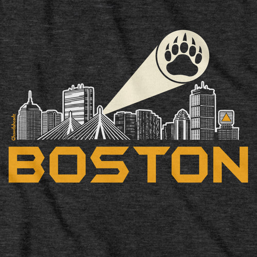 Boston Skyline Bear Paw Signal T-Shirt - Chowdaheadz