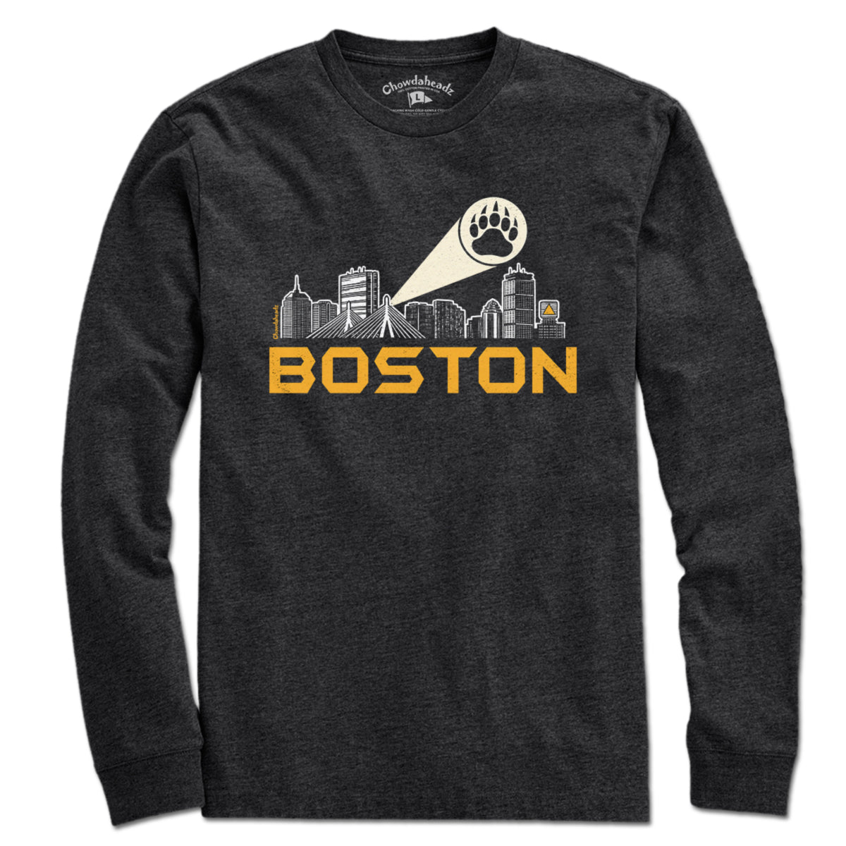 Boston Skyline Bear Paw Signal T-Shirt - Chowdaheadz