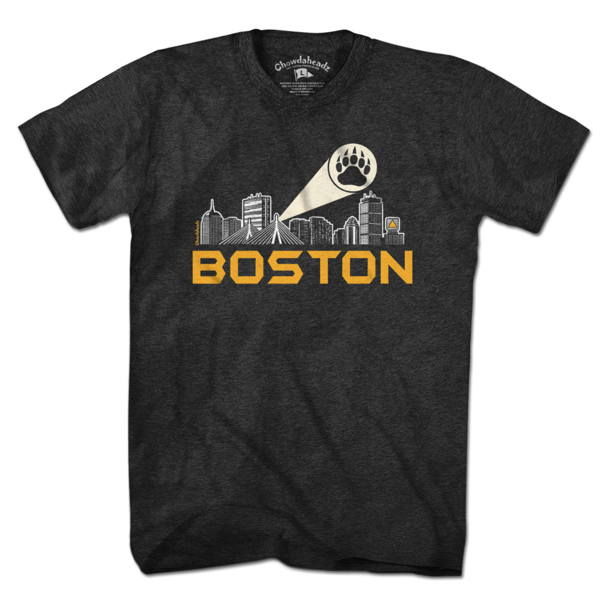 Boston Skyline Bear Paw Signal T-Shirt - Chowdaheadz