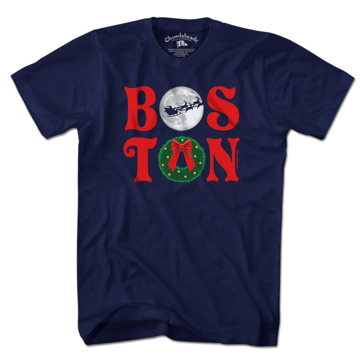 Boston Stacked Christmas T-Shirt