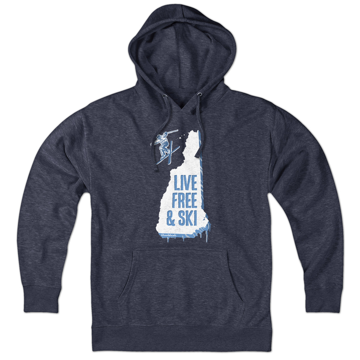 New Hampshire Live Free And Ski Hoodie - Chowdaheadz