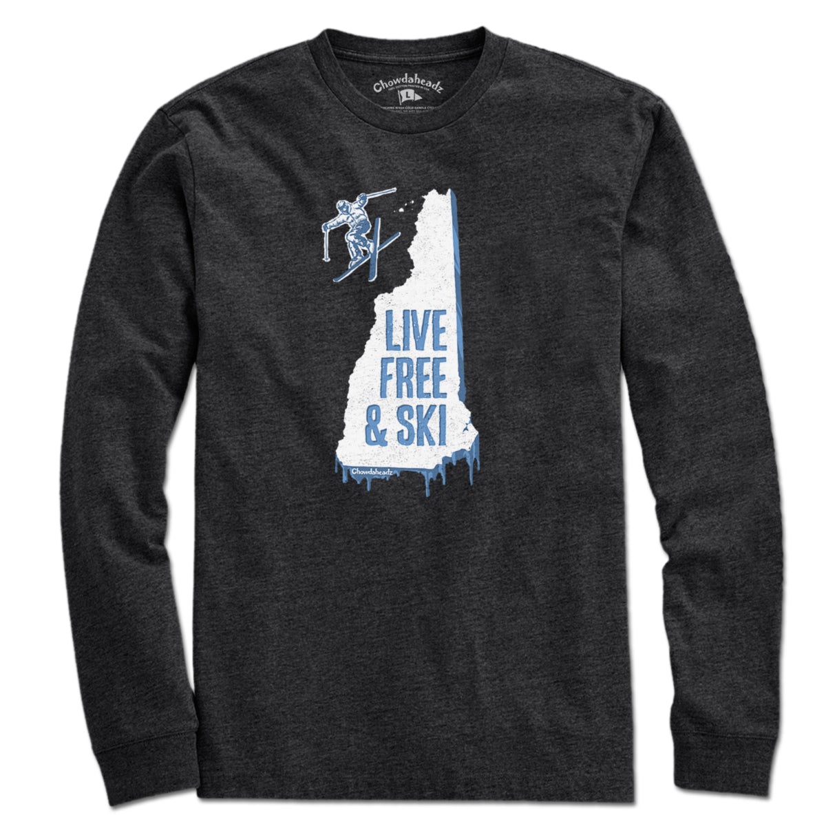 New Hampshire Live Free And Ski T-Shirt - Chowdaheadz
