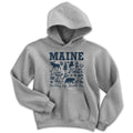 Maine Sketched Icons Youth Hoodie