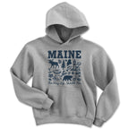 Maine Sketched Icons Youth Hoodie